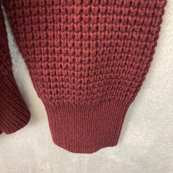 Oak Hill Heavy Chunky Knit Henley Sweater Men's 2XLT 2XL Tall Maroon Red Buttons - Picture 13 of 16